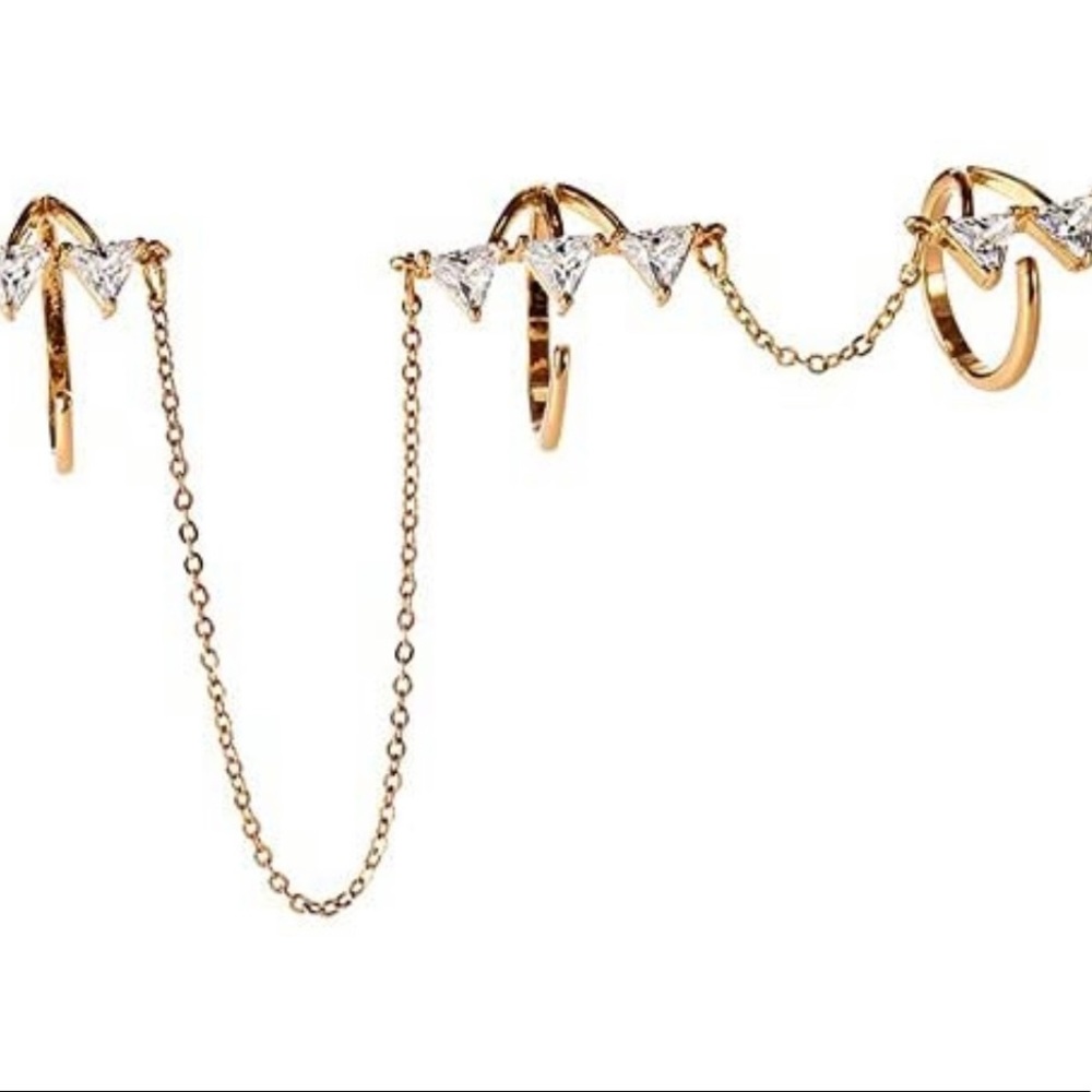 New Mark. Three Rings Chained; Triple Digit Ring - Picture 4 of 4